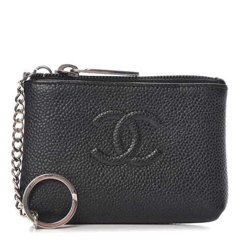 chanel black caviar coin purse